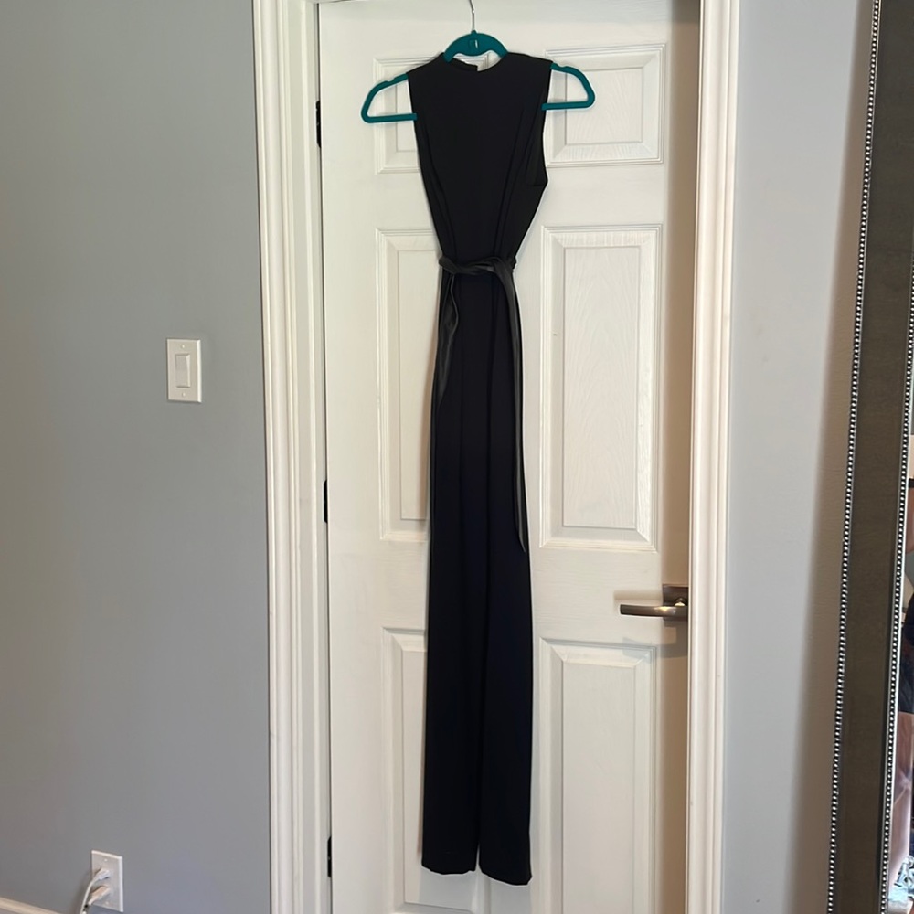 NWT Alice & Olivia wide leg jumpsuit with leather belt. Never worn!!
